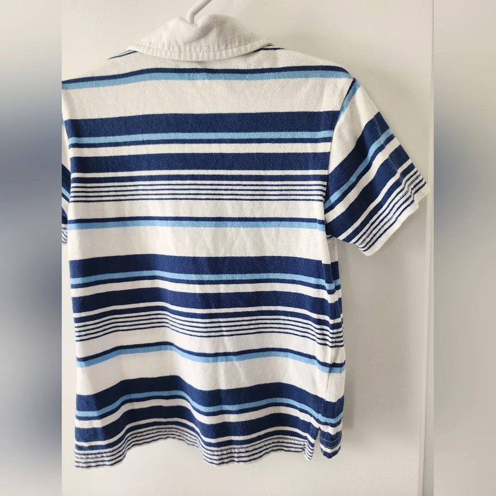 The Children's Place xs4 blue white striped‎ polo shirt Easter Church Elevated